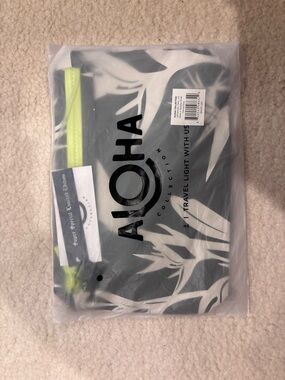 ALOHA Collection Black and White Clutch with Neon Yellow Zipper